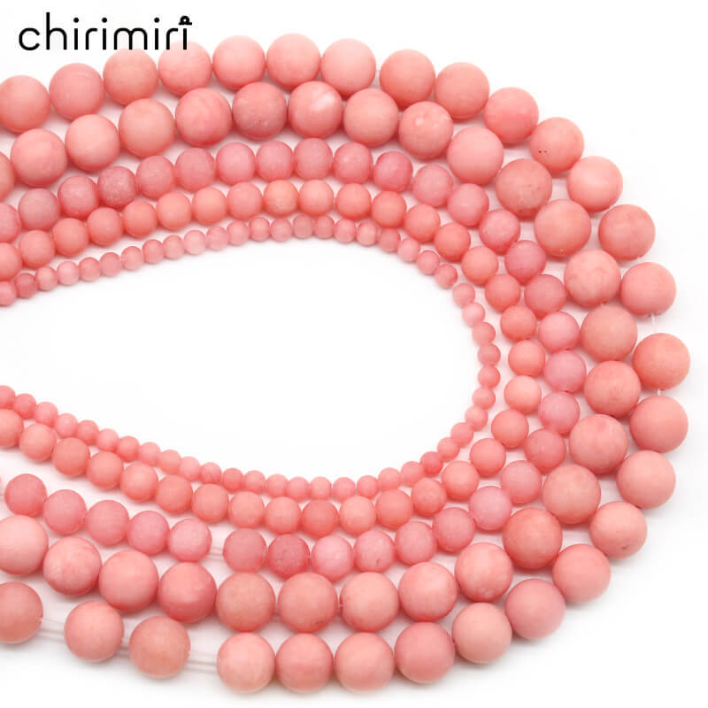 Frosted matte red chalcedony loose beads DIY hand-woven crystal agate
