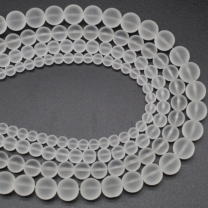 Frosted matte white glass loose beads DIY hand-woven materials