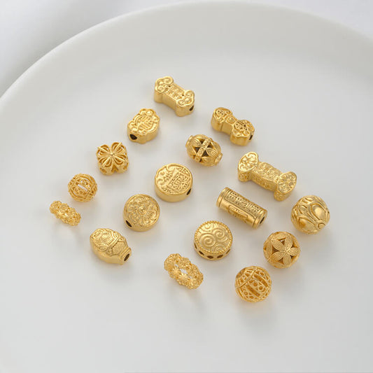 Garland hollow lantern round bead four-leaf clover lotus auspicious cloud Ruyi spacer bead
