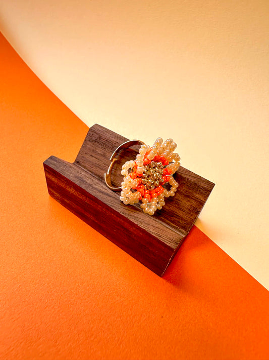 Chirimiri Handmade Daisy Beaded Adjustable Ring | Gift for Her | Holiday Sale