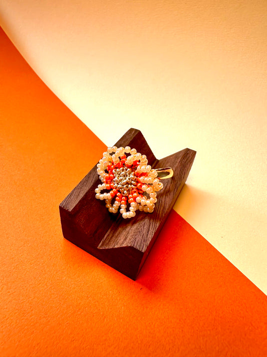CHIRIMIRI Handmade Beaded Flower Ring | Adjustable Statement Ring