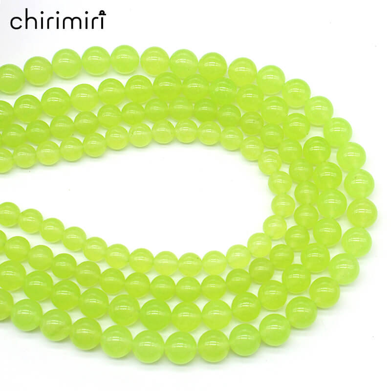Grape green chalcedony crystal jade loose beads DIY hand-woven bracelet