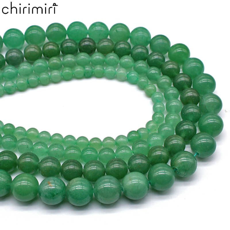 Green aventurine loose beads round beads crystal agate DIY hand-woven materials