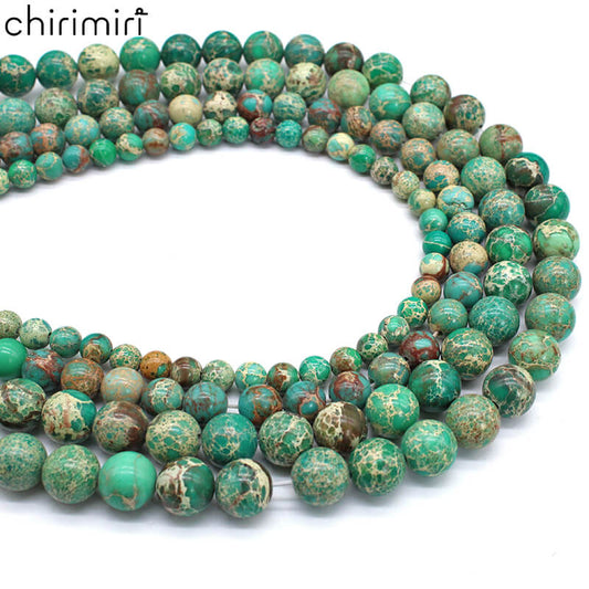Green emperor stone round beads DIY hand-woven materials