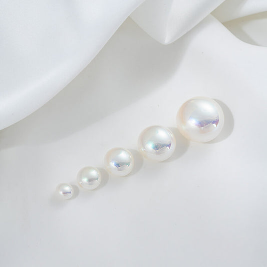 High-gloss aurora imitation Mabe pearl half-hole bun beads