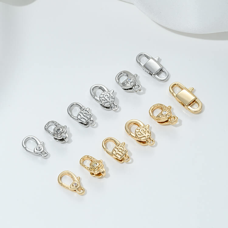 Inlaid with zircon lobster clasp flower-shaped spring clasp
