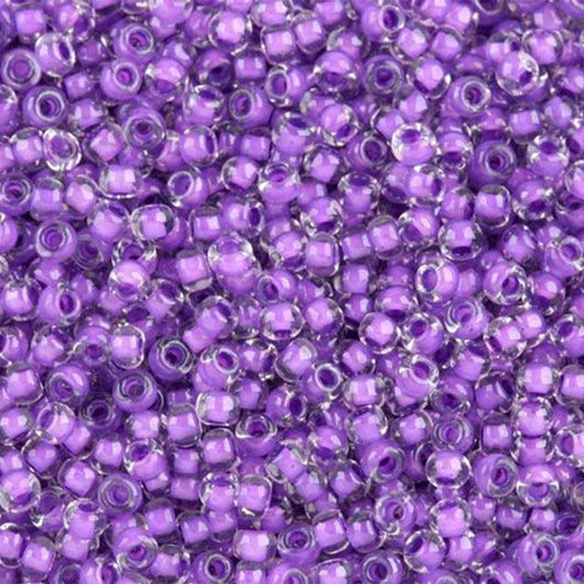 Toho Round Seed Beads 8/0 #935 'Wisteria Lined Crystal' 10 Gram Tube