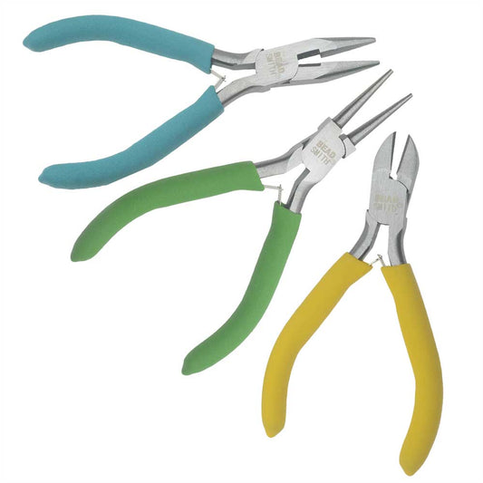 Jewelry Pliers, Round Nose, Chain Nose, Side Cutter (3 Piece Set)