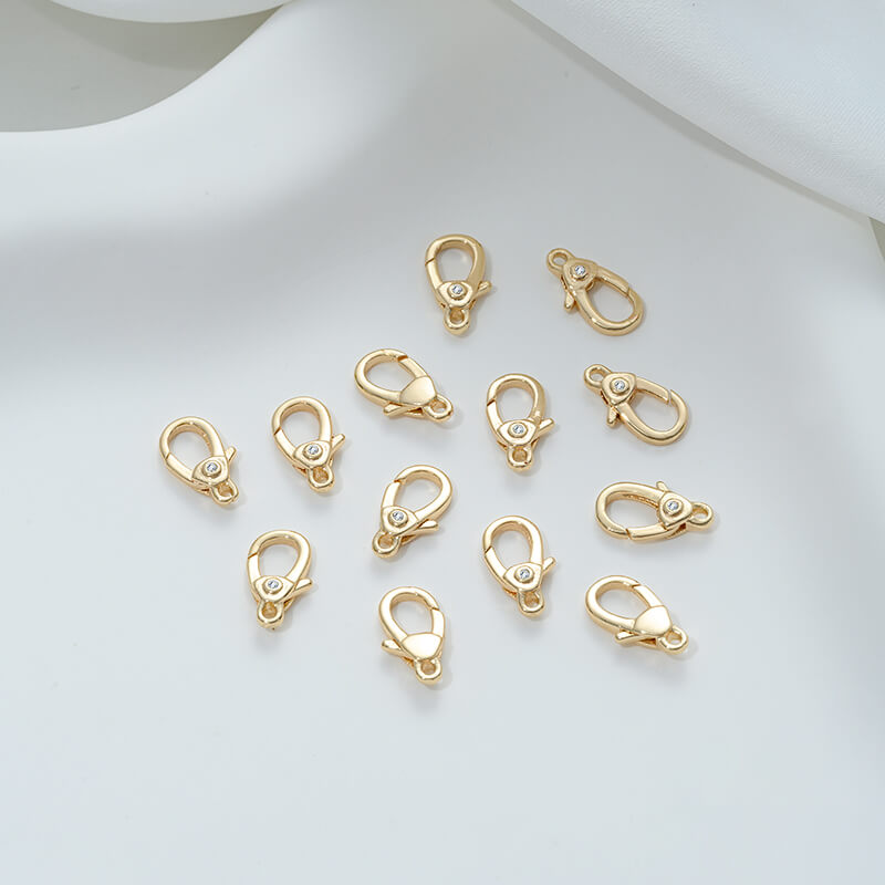 Inlaid with zircon lobster clasp flower-shaped spring clasp