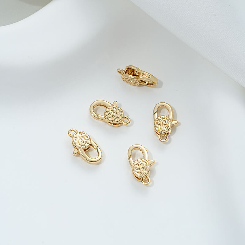 Inlaid with zircon lobster clasp flower-shaped spring clasp