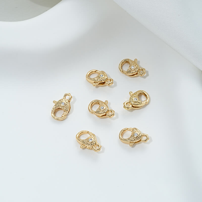 Inlaid with zircon lobster clasp flower-shaped spring clasp