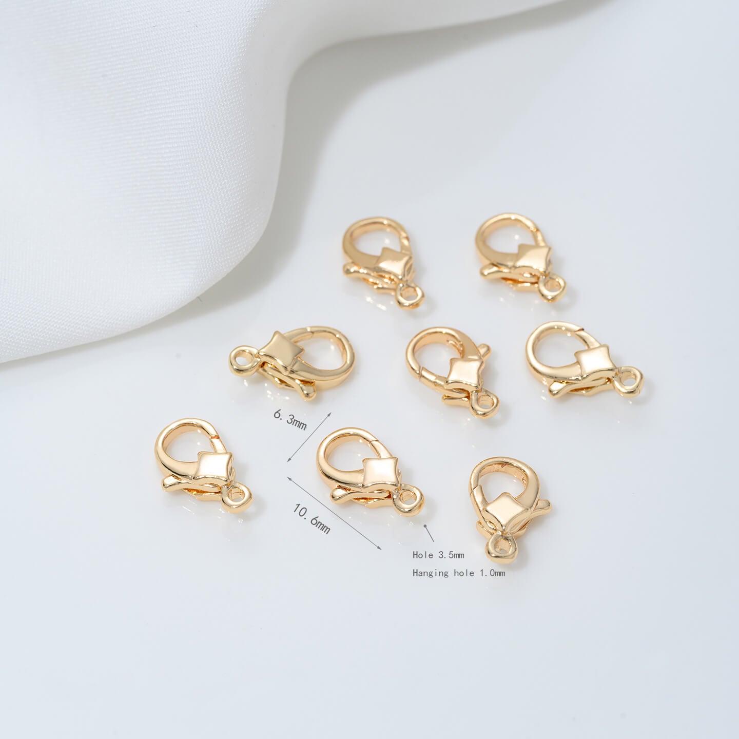 Lobster clasp classic, diamond, cross, round oval