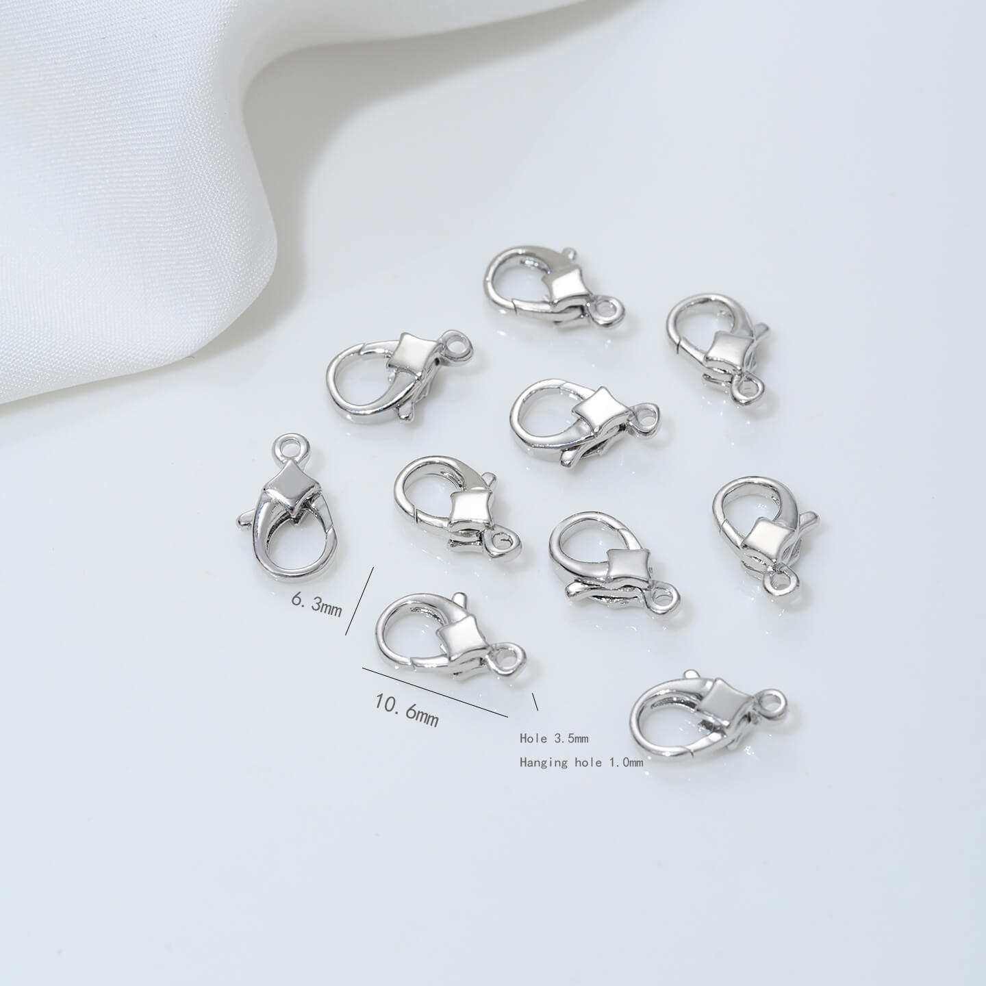 Lobster clasp classic, diamond, cross, round oval