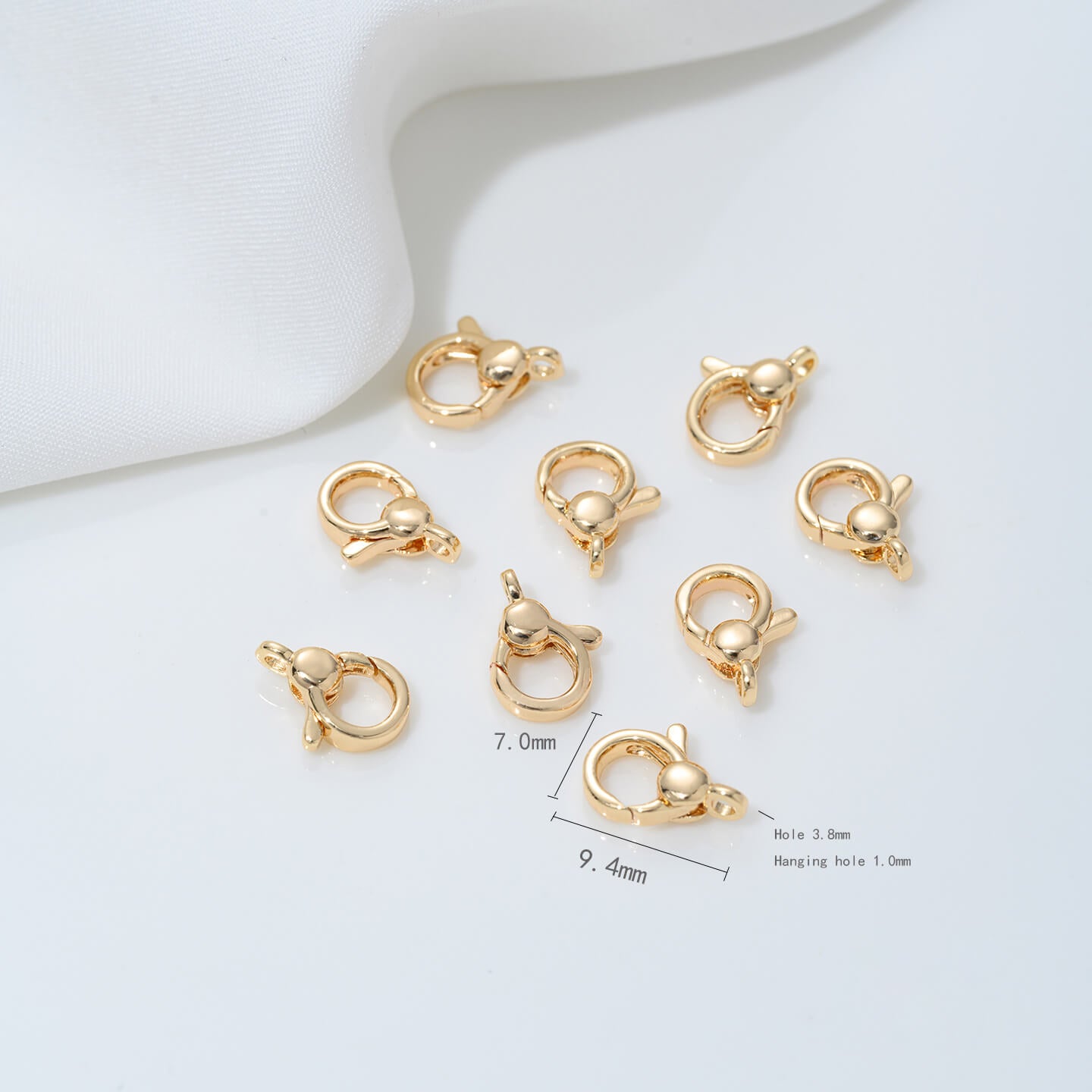 Lobster clasp classic, diamond, cross, round oval
