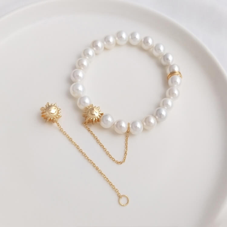 Sun and moon large hole spacer bead hanging chain DIY Accessories