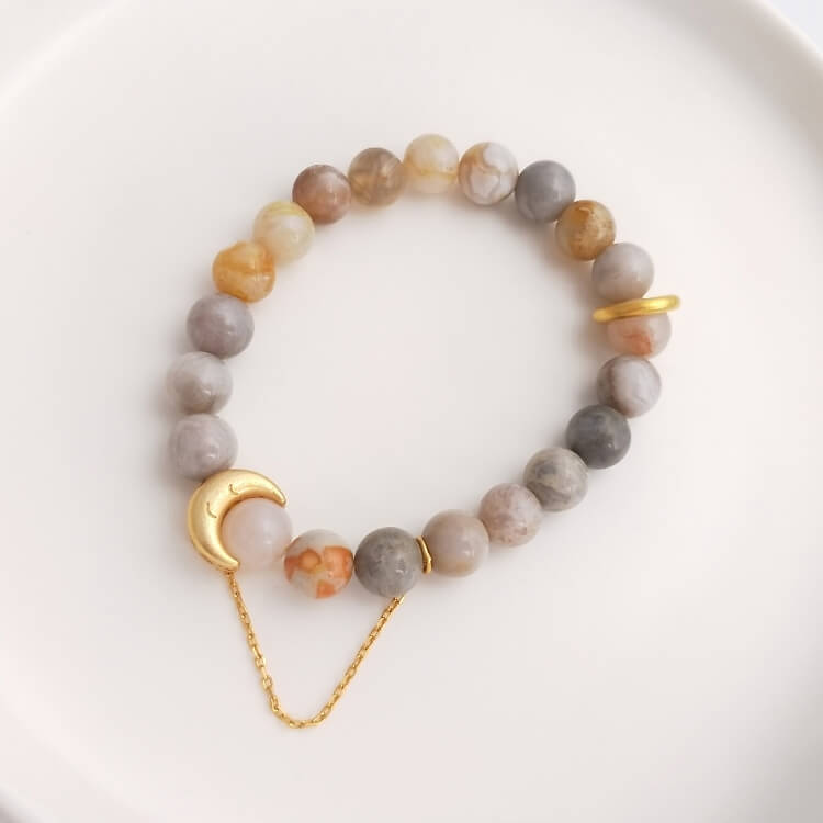 Sun and moon large hole spacer bead hanging chain DIY Accessories