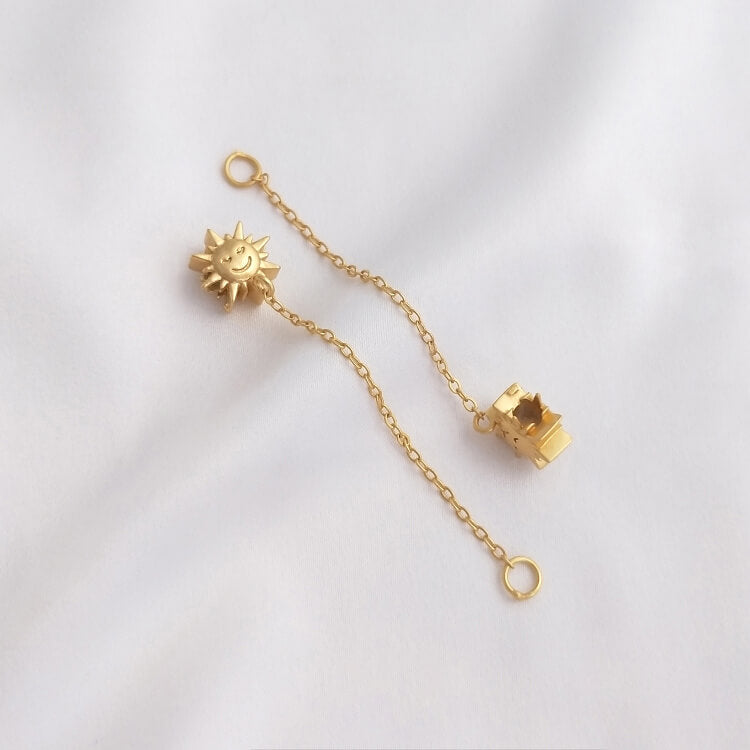 Sun and moon large hole spacer bead hanging chain DIY Accessories