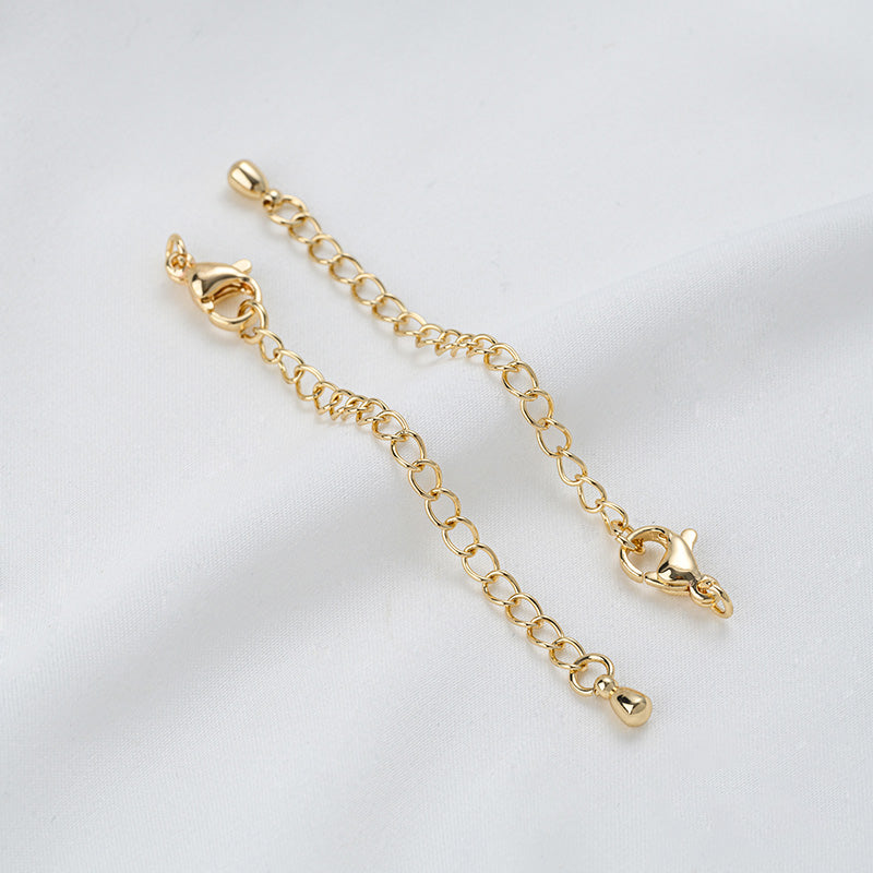 Stainless Steel Lobster Clasp Extender Chain, small&big water drops, lettering, heart