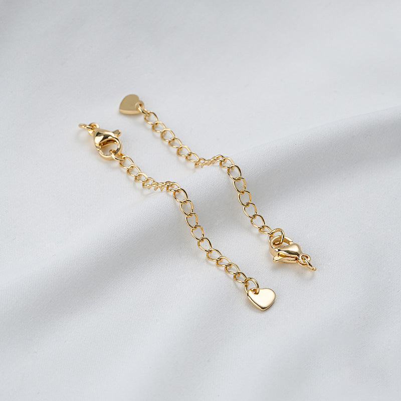 Stainless Steel Lobster Clasp Extender Chain, small&big water drops, lettering, heart