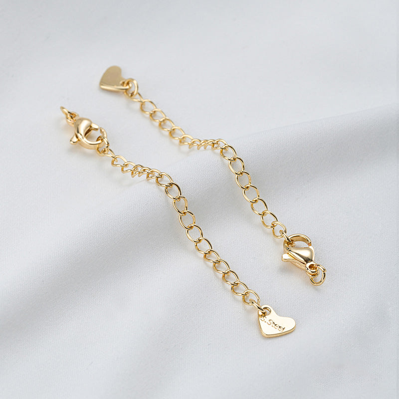 Stainless Steel Lobster Clasp Extender Chain, small&big water drops, lettering, heart