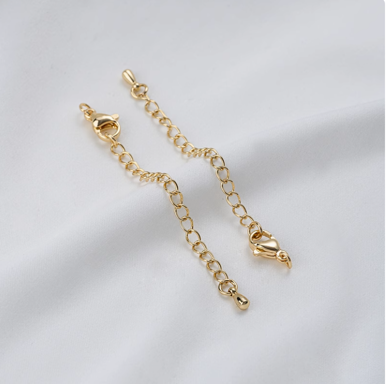 Stainless Steel Lobster Clasp Extender Chain, small&big water drops, lettering, heart