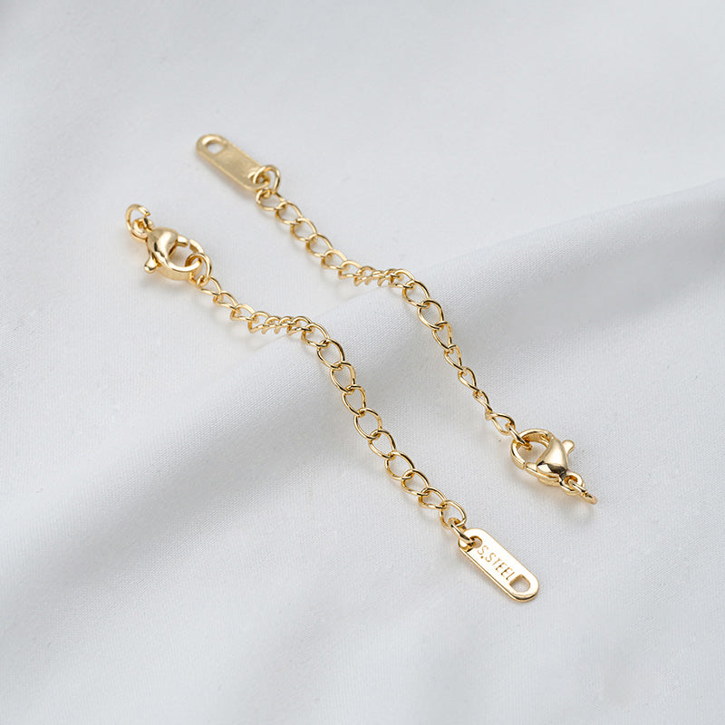 Stainless Steel Lobster Clasp Extender Chain, small&big water drops, lettering, heart