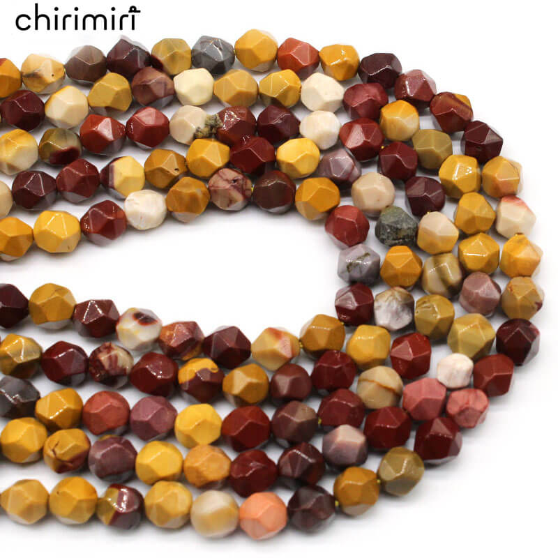 Large cut egg yolk loose beads hand-woven bracelet