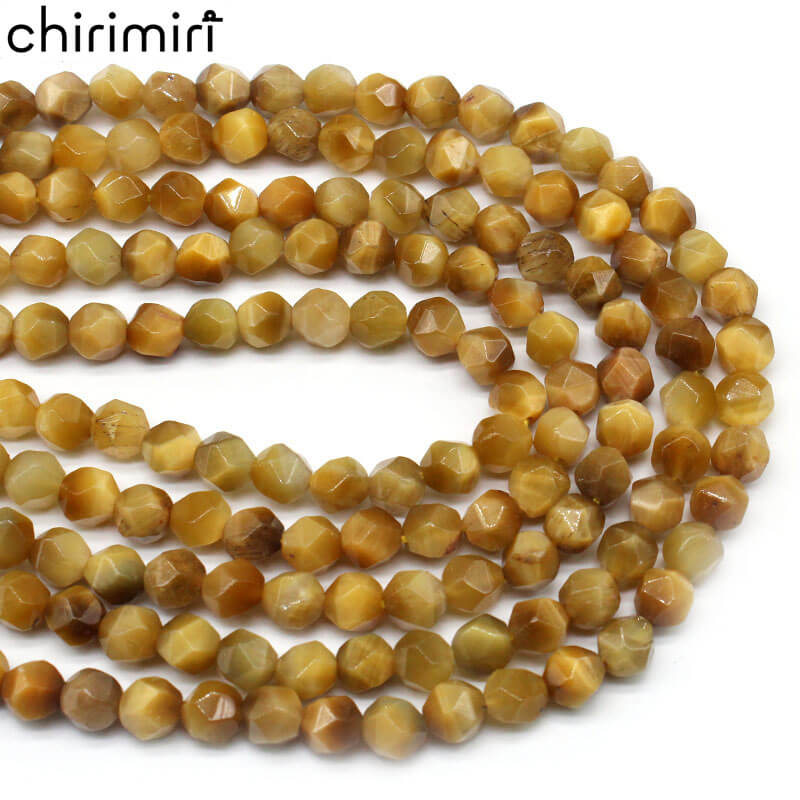 Large cut gold tiger eye loose beads bracelet