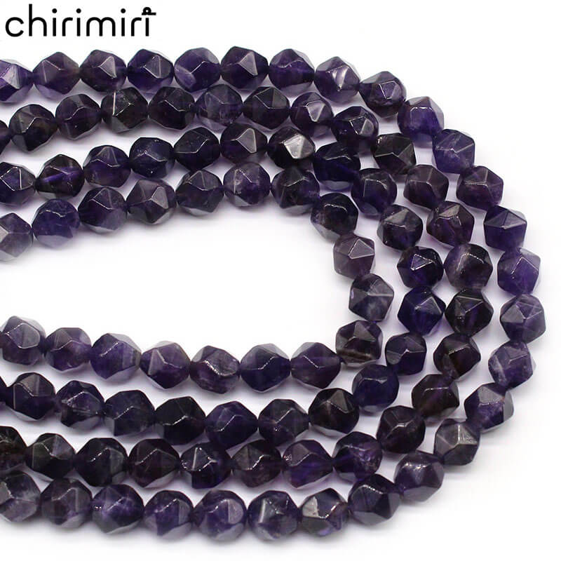 Large cut natural Brazilian amethyst loose beads