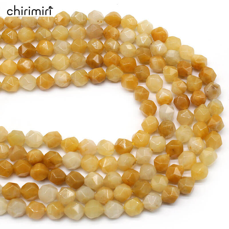 Large cut yellow aventurine loose beads bracelet