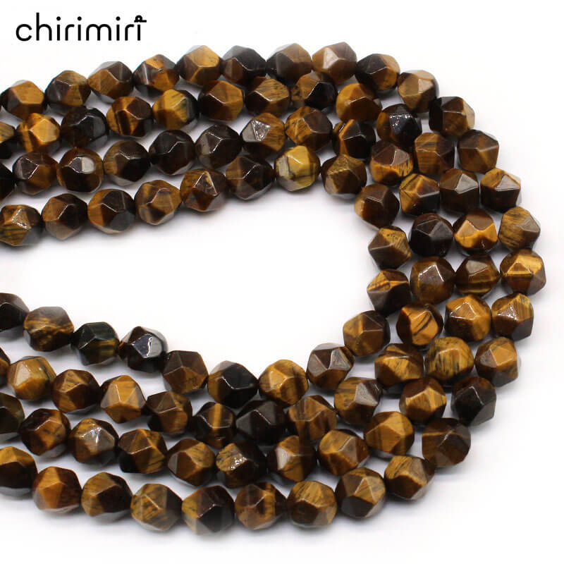 Large cut yellow tiger eye loose beads bracelet