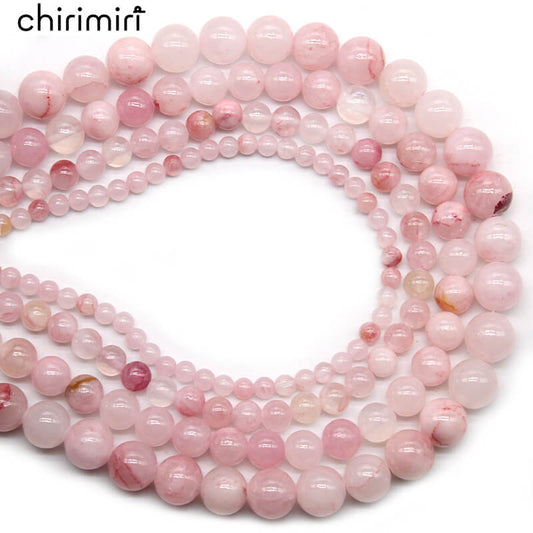 Light pink cracked old Persian jade loose beads necklace semi-finished product