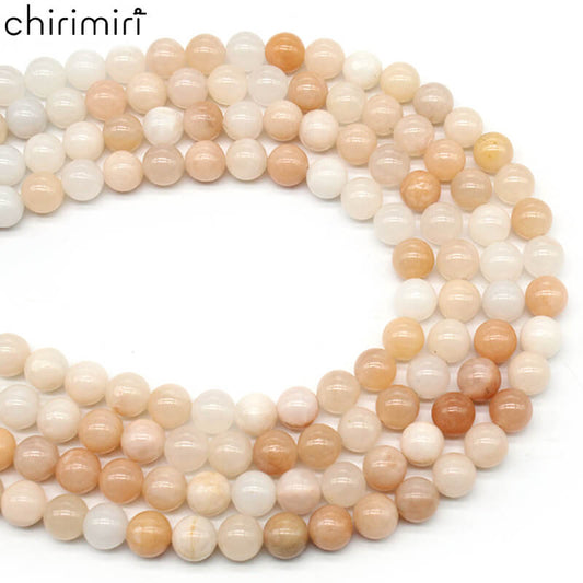 Light pink aventurine loose beads DIY hand-woven material crystal