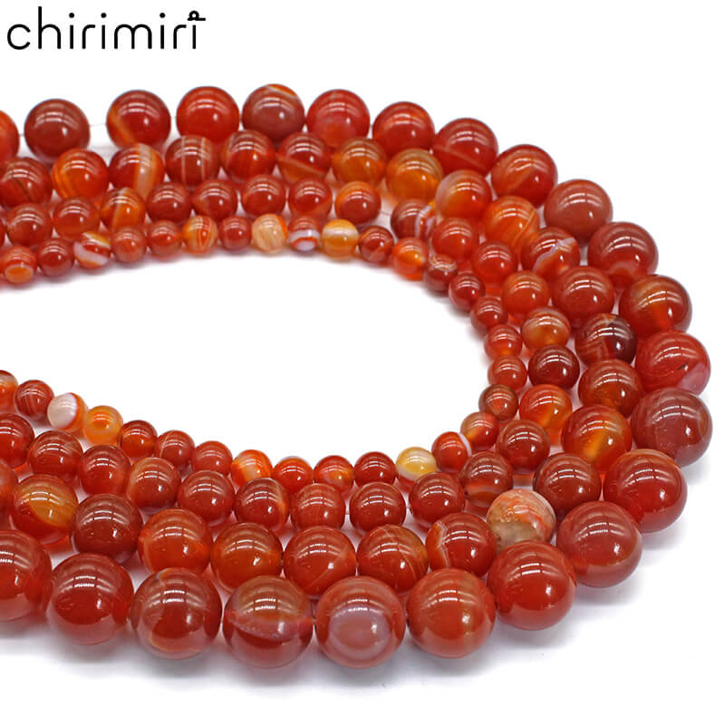 Line red agate loose beads crystal chalcedony agate accessories