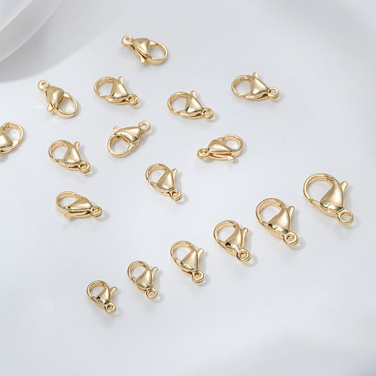 Lobster clasp, titanium steel plated with 14K real gold,A#