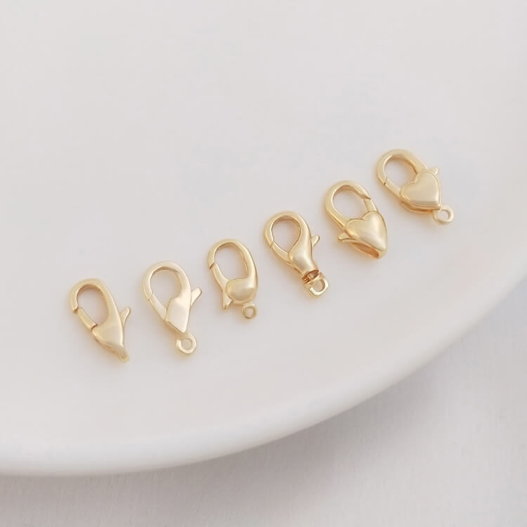 Fishtail, diamond, long horn, rotation, heart-shaped lobster clasp
