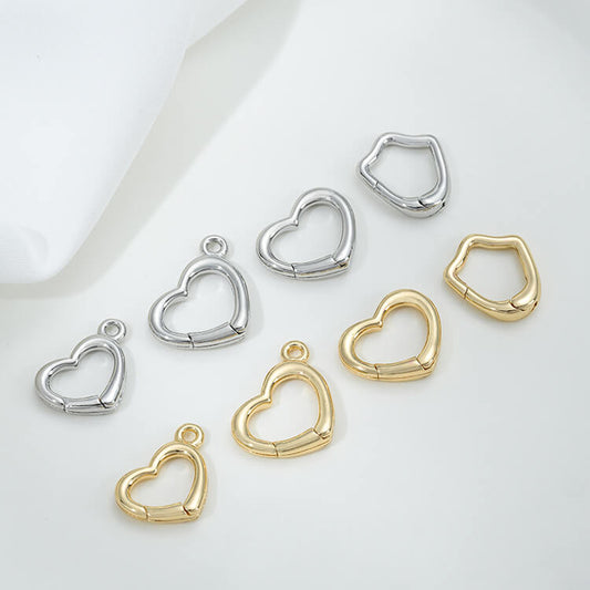 Lobster clasp peach heart shape