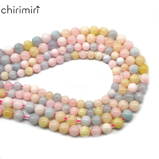 Morganite loose beads crystal agate DIY hand-woven materials