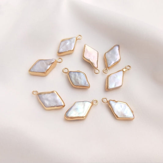 Natural Baroque Pearl Double-Hole Pendant for DIY Jewelry — Irregular Bead Charm for Handmade Necklace & Earring Making