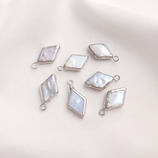 Natural Baroque Pearl Double-Hole Pendant for DIY Jewelry — Irregular Bead Charm for Handmade Necklace & Earring Making