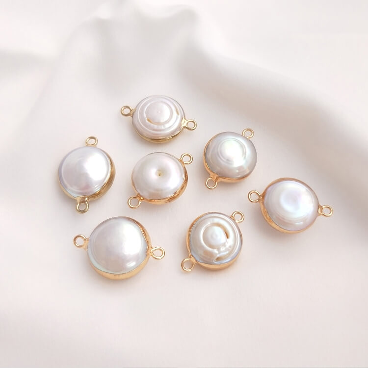 Natural Baroque Pearl Double-Hole Pendant for DIY Jewelry — Irregular Bead Charm for Handmade Necklace & Earring Making