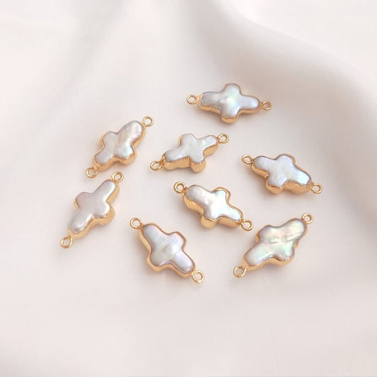 Natural Baroque Pearl Double-Hole Pendant for DIY Jewelry — Irregular Bead Charm for Handmade Necklace & Earring Making