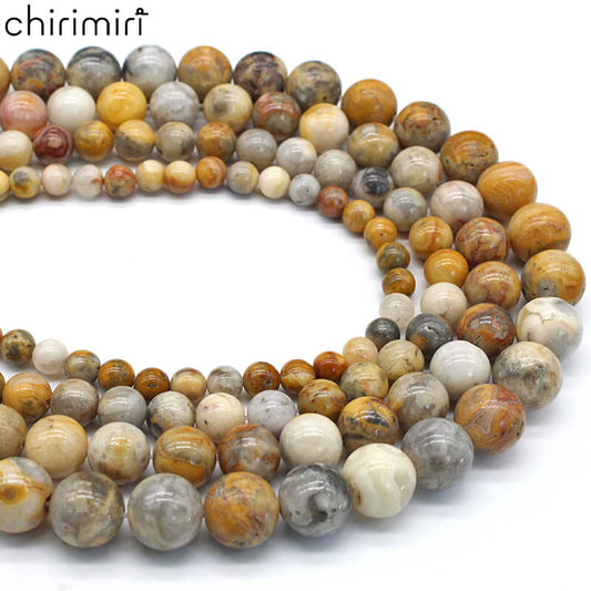 Natural crazy agate loose beads and round beads DIY hand-woven beads