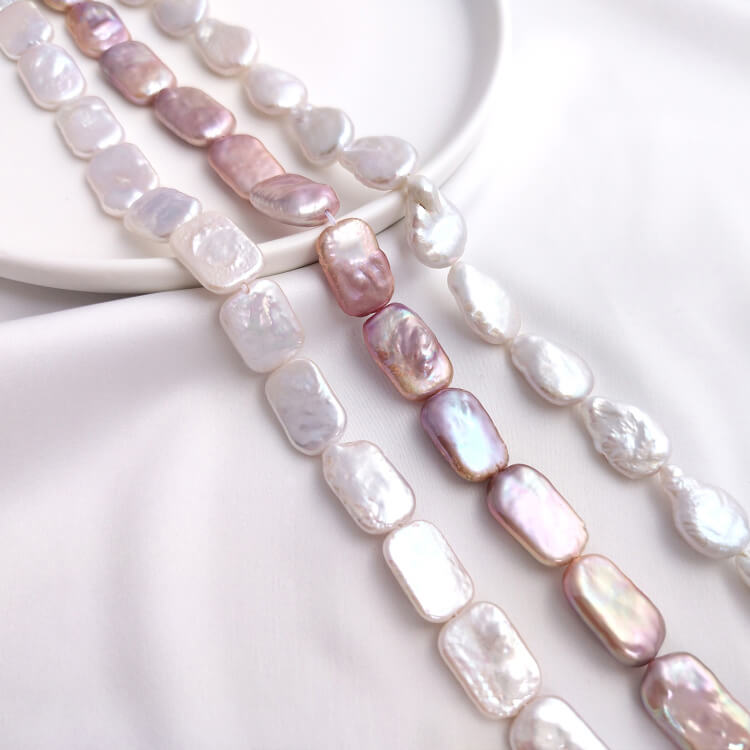 Natural freshwater pearl baroque rectangular block, special-shaped water drop scattered beads