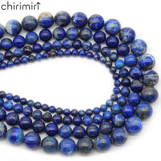 Natural lapis lazuli loose beads DIY hand-woven materials