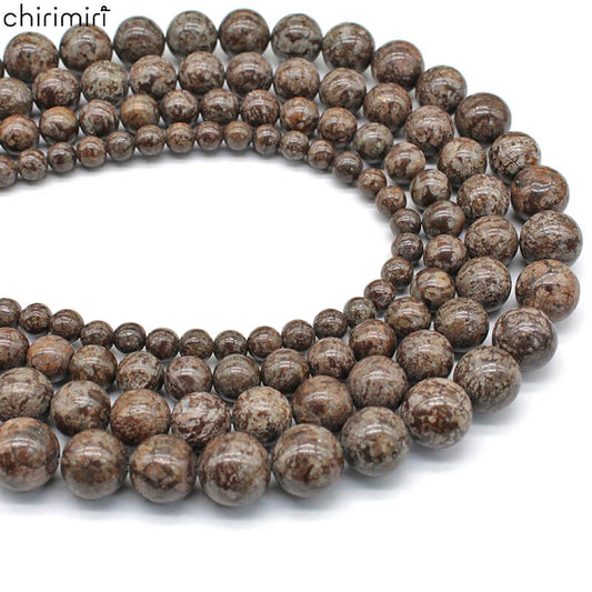 Natural snowflake stone loose beads diy hand-woven crystal material