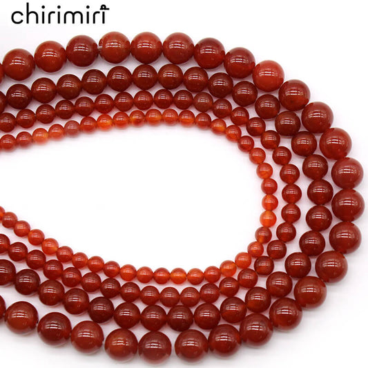 Natural stone red agate loose beads