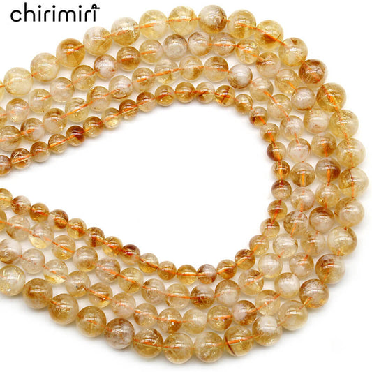 Natural stone yellow tower crystal beads necklace semi-finished product
