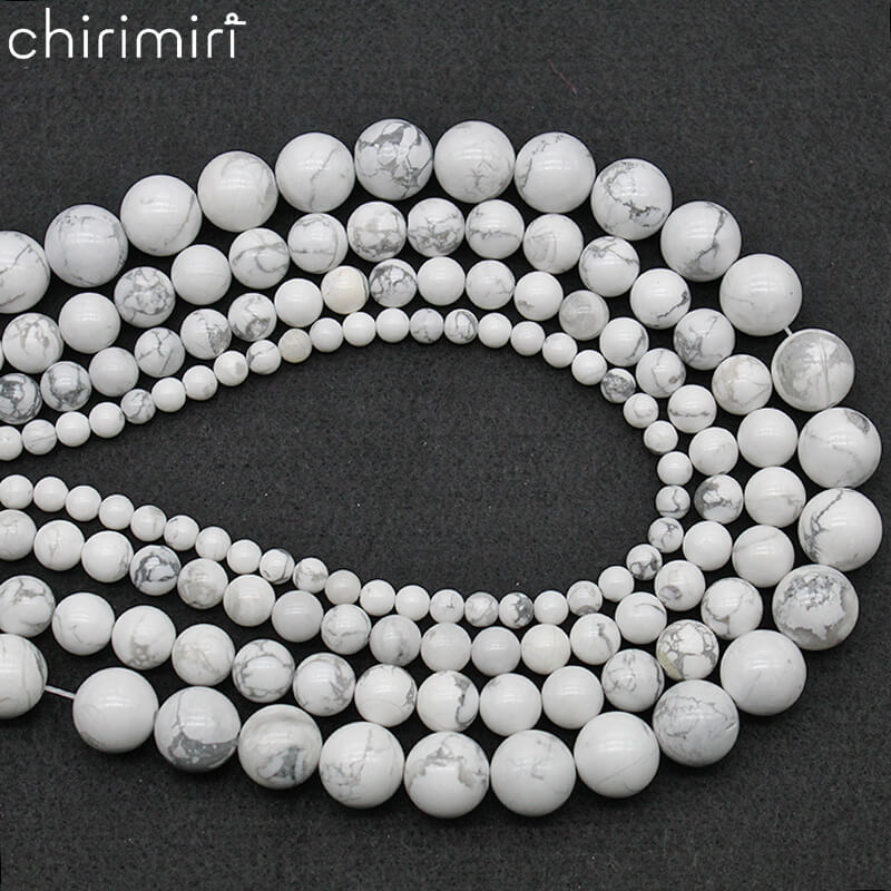 Natural white turquoise DIY hand-woven round beads