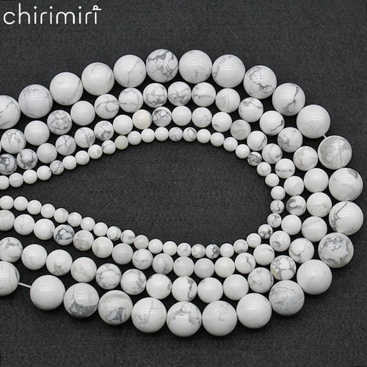 Natural white turquoise DIY hand-woven round beads